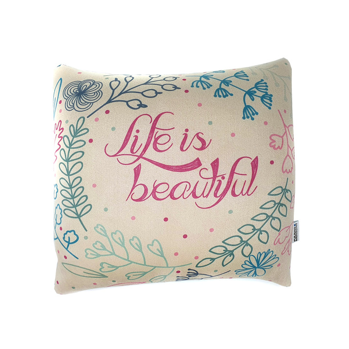 30% OFF - SUPER SALE! Almohadón Gamuza - LIFE CUADRADO